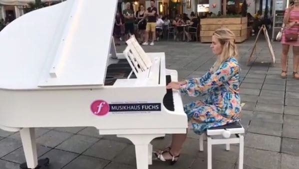 Public piano in Linz, Upper Austria, Austria