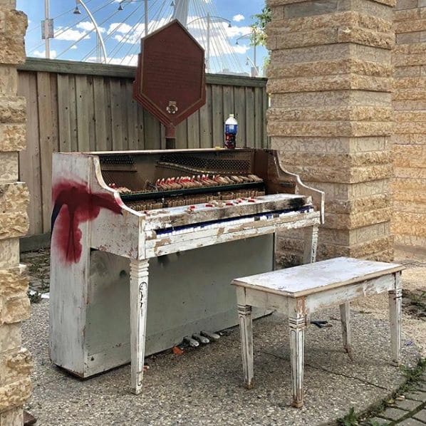 Public piano in Winnipeg, Manitoba, Canada