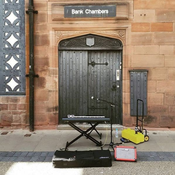 Public piano in Chester, England, United Kingdom