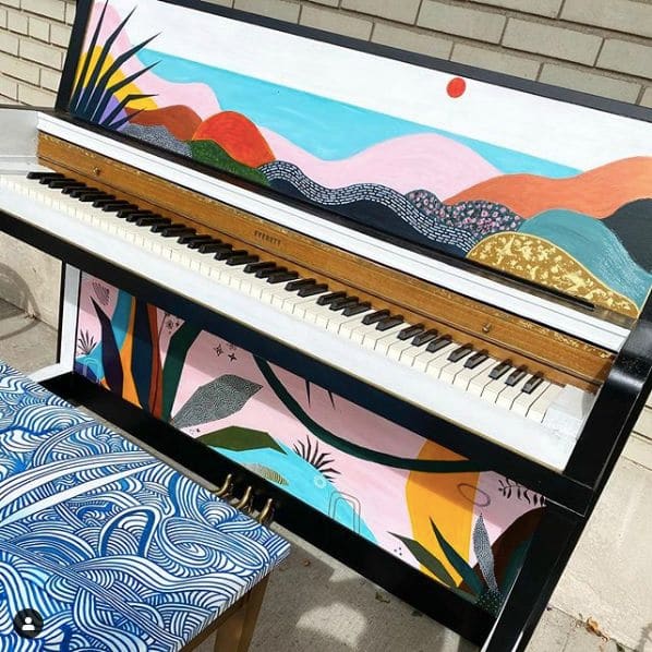 Public piano in Midland County, Michigan, United States