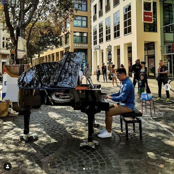 Public piano in Bonn, North Rhine-Westphalia, Germany
