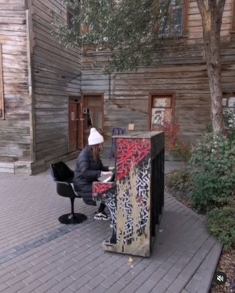 Public piano in Ufa, Bashkortostan, Russia