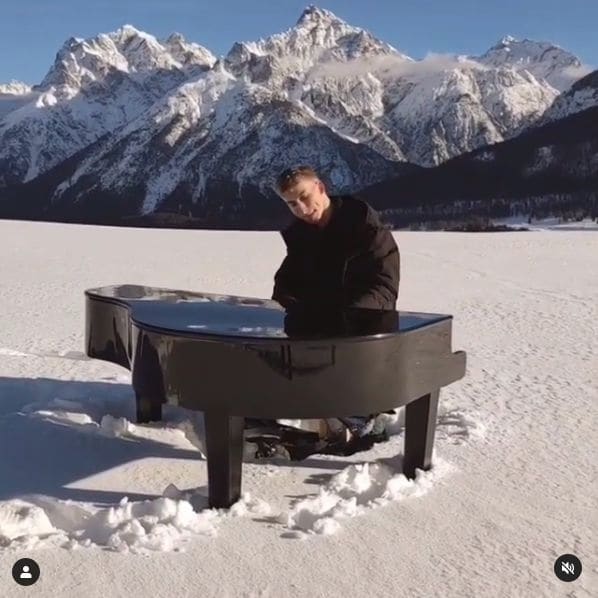 Public piano in Region Engiadina Bassa/Val Müstair, Grisons, Switzerland