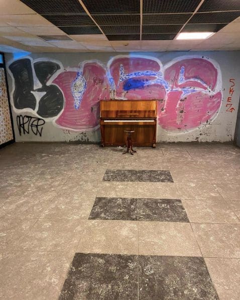 Public piano in Vilnius, Vilnius County, Lithuania