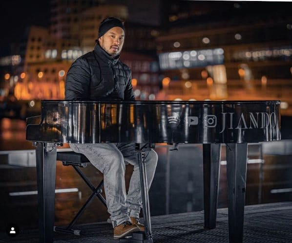 Public piano in Dusseldorf, North Rhine-Westphalia, Germany