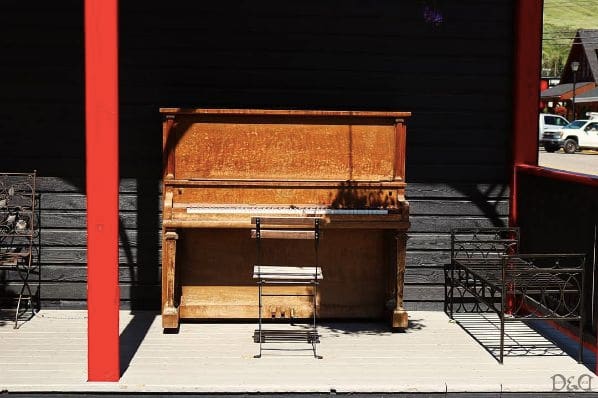 Public piano in Town of Cochrane, Alberta, Canada