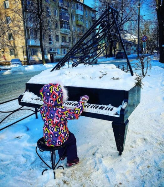 Public piano in Veliky Novgorod, Novgorod Oblast, Russia