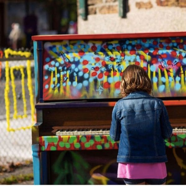 Public piano in Gananoque, Ontario, Canada