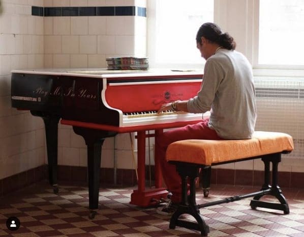 Public piano in Birmingham, England, United Kingdom