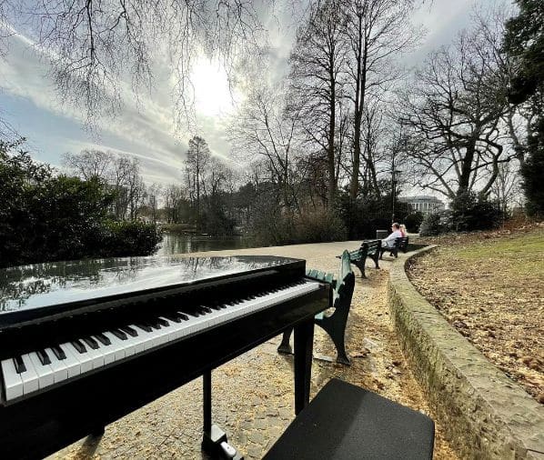 Public piano in Dusseldorf, North Rhine-Westphalia, Germany