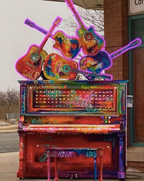 Public piano in Old Toronto, Ontario, Canada