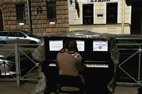 Public piano in Hamilton, Ontario, Canada