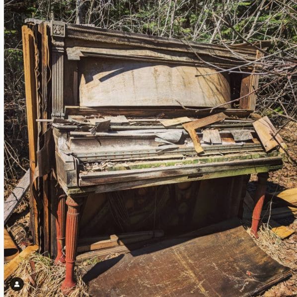 Public piano in Area C (Chilako River/Nechako), British Columbia, Canada