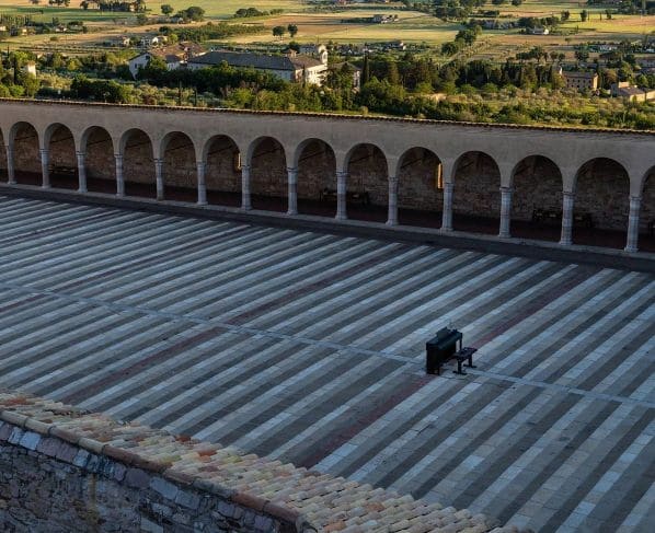 Public piano in Perugia, Umbria, Italy