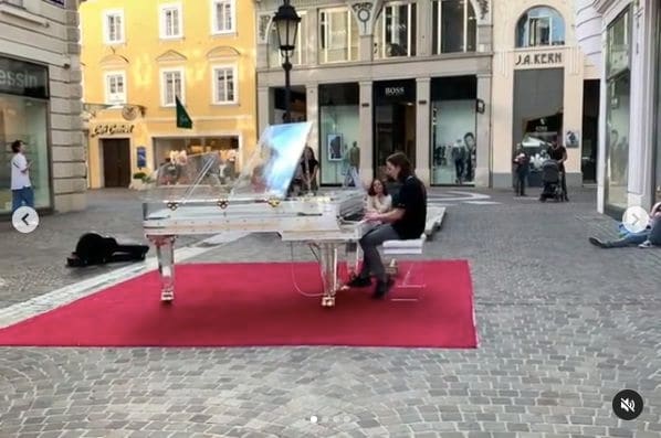 Public piano in Klagenfurt, Carinthia, Austria