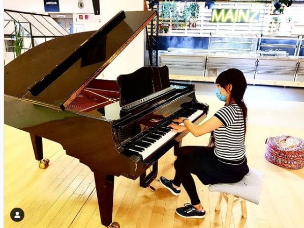 Public piano in Mainz, Rhineland-Palatinate, Germany