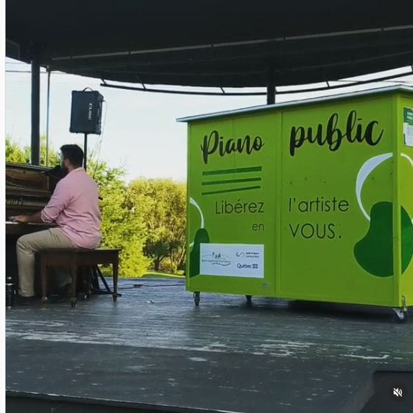 Public piano in Matawinie, Quebec, Canada