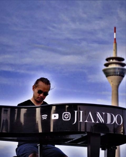 Public piano in Dusseldorf, North Rhine-Westphalia, Germany