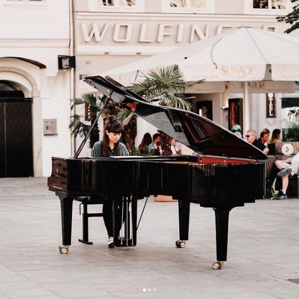 Public piano in Linz, Upper Austria, Austria