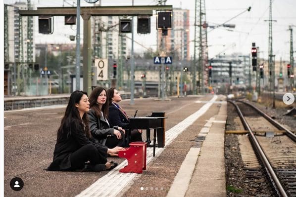 Public piano in Gelsenkirchen, North Rhine-Westphalia, Germany