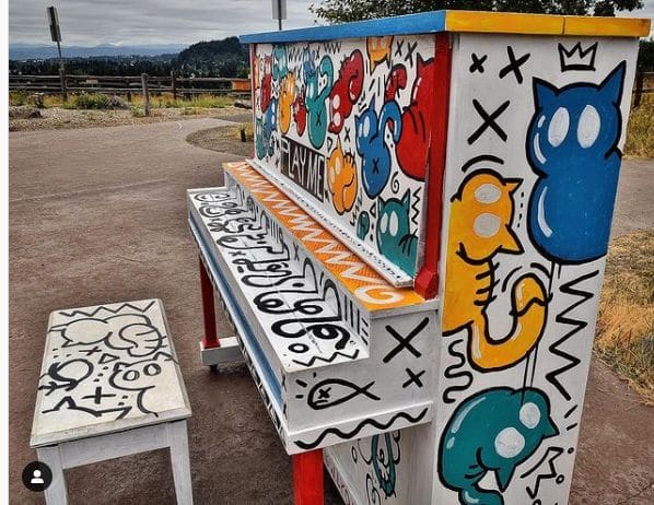 Public piano in Portland, Oregon, United States