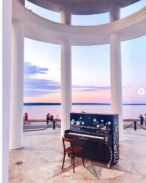 Public piano in Petrozavodsk, Republic of Karelia, Russia