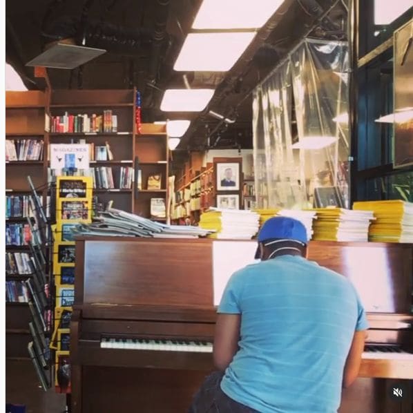 Public piano in Fullerton, California, United States
