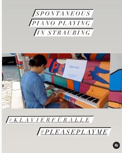 Public piano in Kagers, Bavaria, Germany