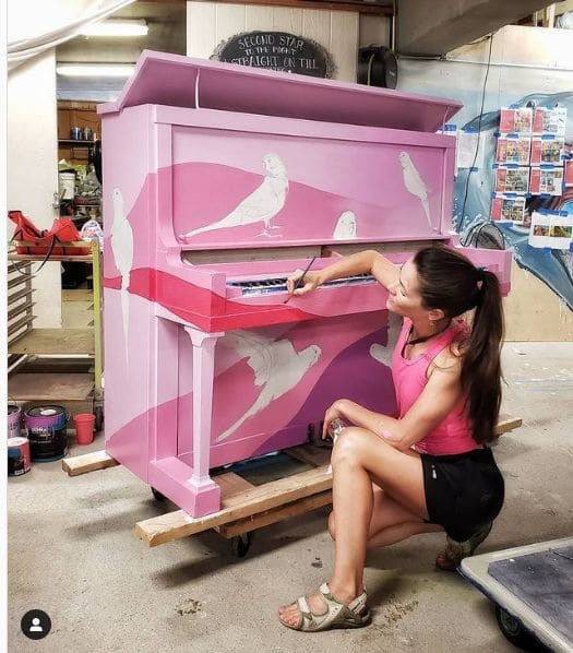 Public piano in San Diego, California, United States