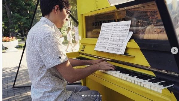 Public piano in Gorno-Altaysk, Altai Republic, Russia