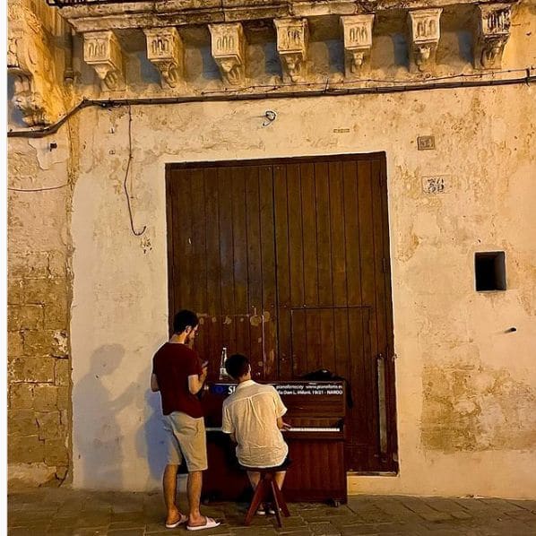 Public piano in Lecce, Apulia, Italy