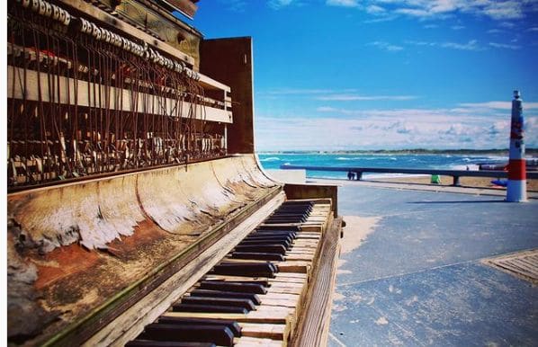 Public piano in Klitmøller, North Denmark Region, Denmark