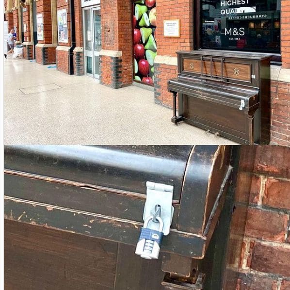 Public piano in Norwich, England, United Kingdom