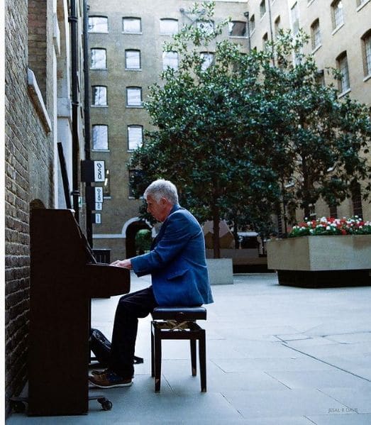Public piano in City of London, England, United Kingdom