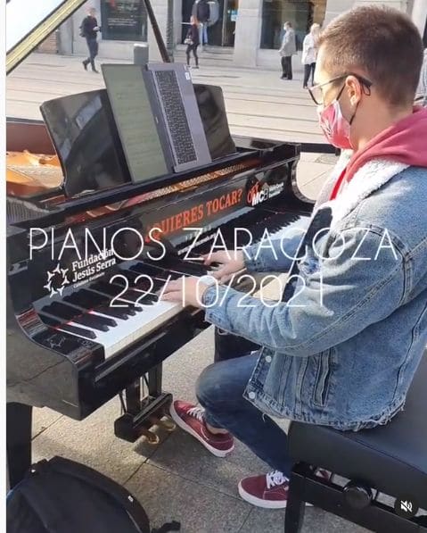 Public piano in Zaragoza, Aragon, Spain