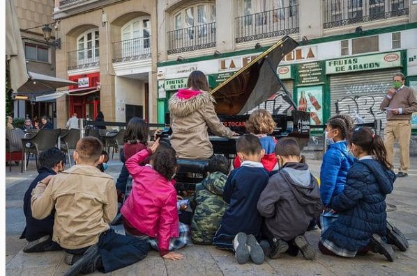 Public piano in Zaragoza, Aragon, Spain