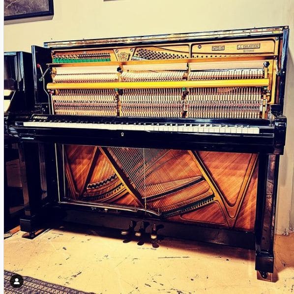 Public piano in Caen, Normandy, France