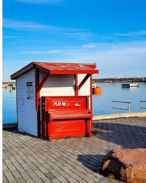 Public piano in Charlottetown, Prince Edward Island, Canada
