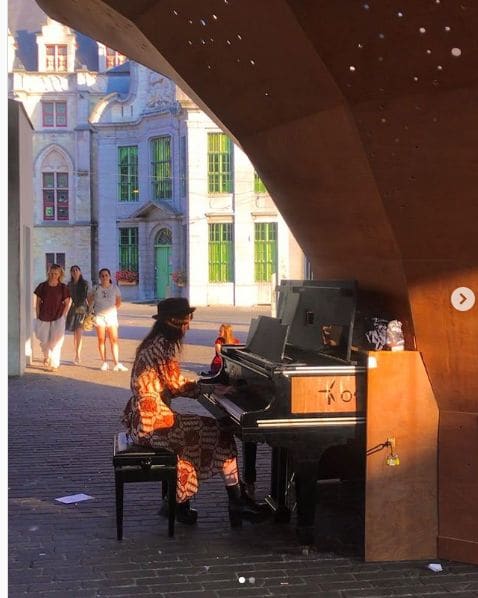 Public piano in Ghent, East Flanders, Belgium