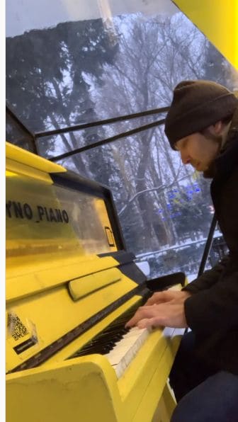 Public piano in Gorno-Altaysk, Altai Republic, Russia