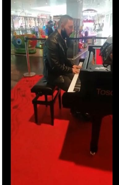 Public piano in Belpasso, Sicily, Italy