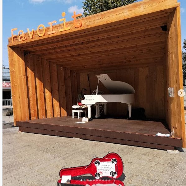 Public piano in Favoriten, Vienna, Austria