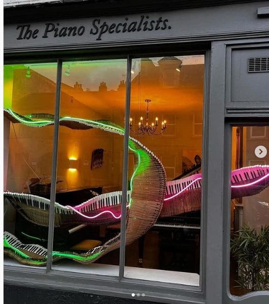 Public piano in Bath, England, United Kingdom