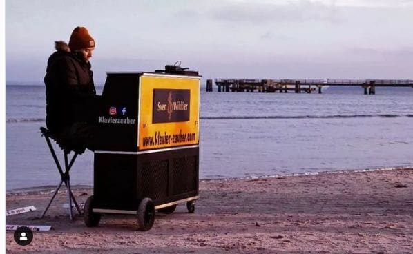 Public piano in Ostholstein, Schleswig-Holstein, Germany