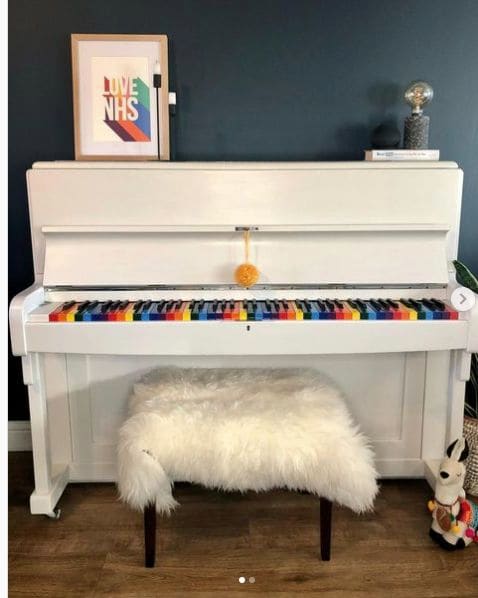 Public piano in Stockton-on-Tees, England, United Kingdom