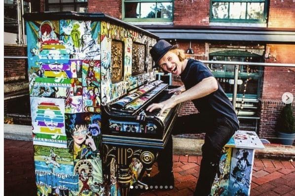 Public piano in Noginsk, Moscow Oblast, Russia
