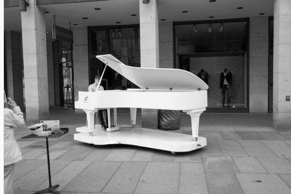 Public piano in Dresden, Saxony, Germany