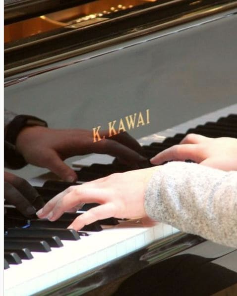 Public piano in Erlangen, Bavaria, Germany