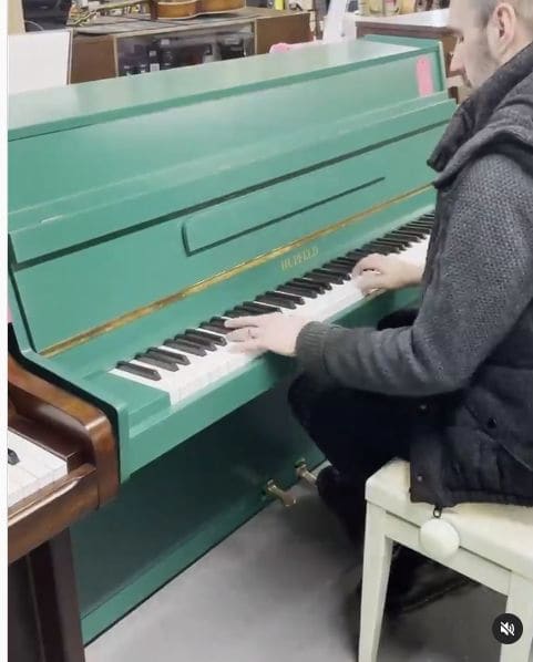 Public piano in Wiltshire, England, United Kingdom