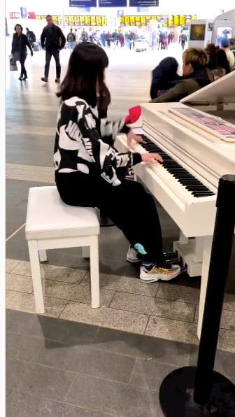 Public piano in Birmingham, England, United Kingdom